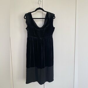 Burberry Black Velvet Midi Dress